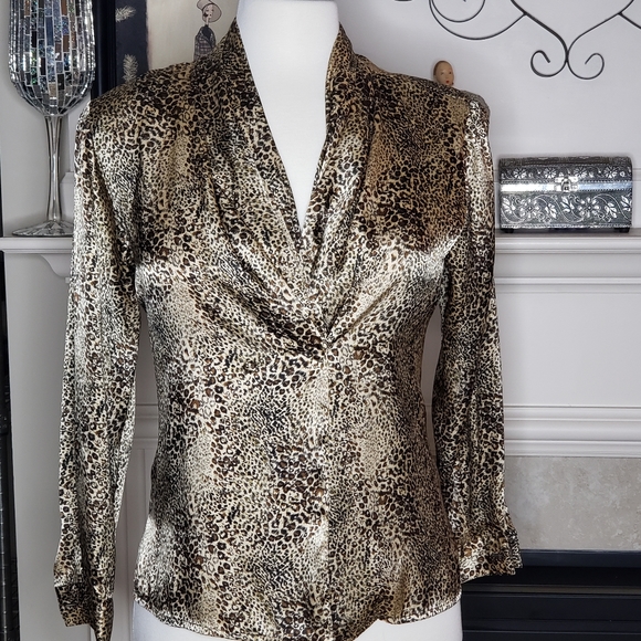 Notations Leopard Print Blouse - Picture 2 of 4